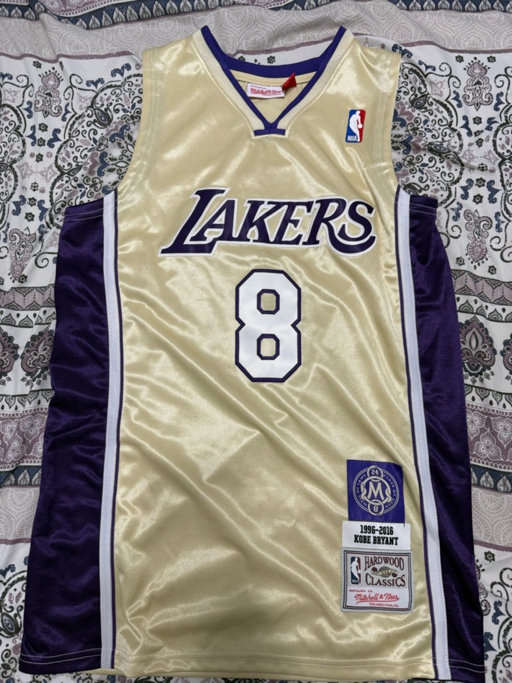 Mitchell & Ness Los Angeles Lakers #8 Gold Purple Jersey